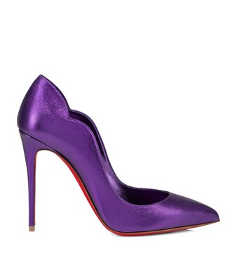 Hot Chick Metallic-Leather Pumps 100 in violet