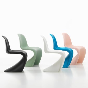 Panton Chair in green, white, black & red