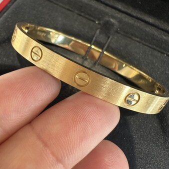 Brushed Yellow Gold LOVE Bracelet in yellow gold