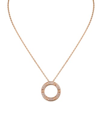 Rose Gold and Diamond LOVE Necklace in rose gold