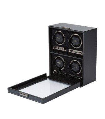 British Racing 4-Piece Watch Winder in black