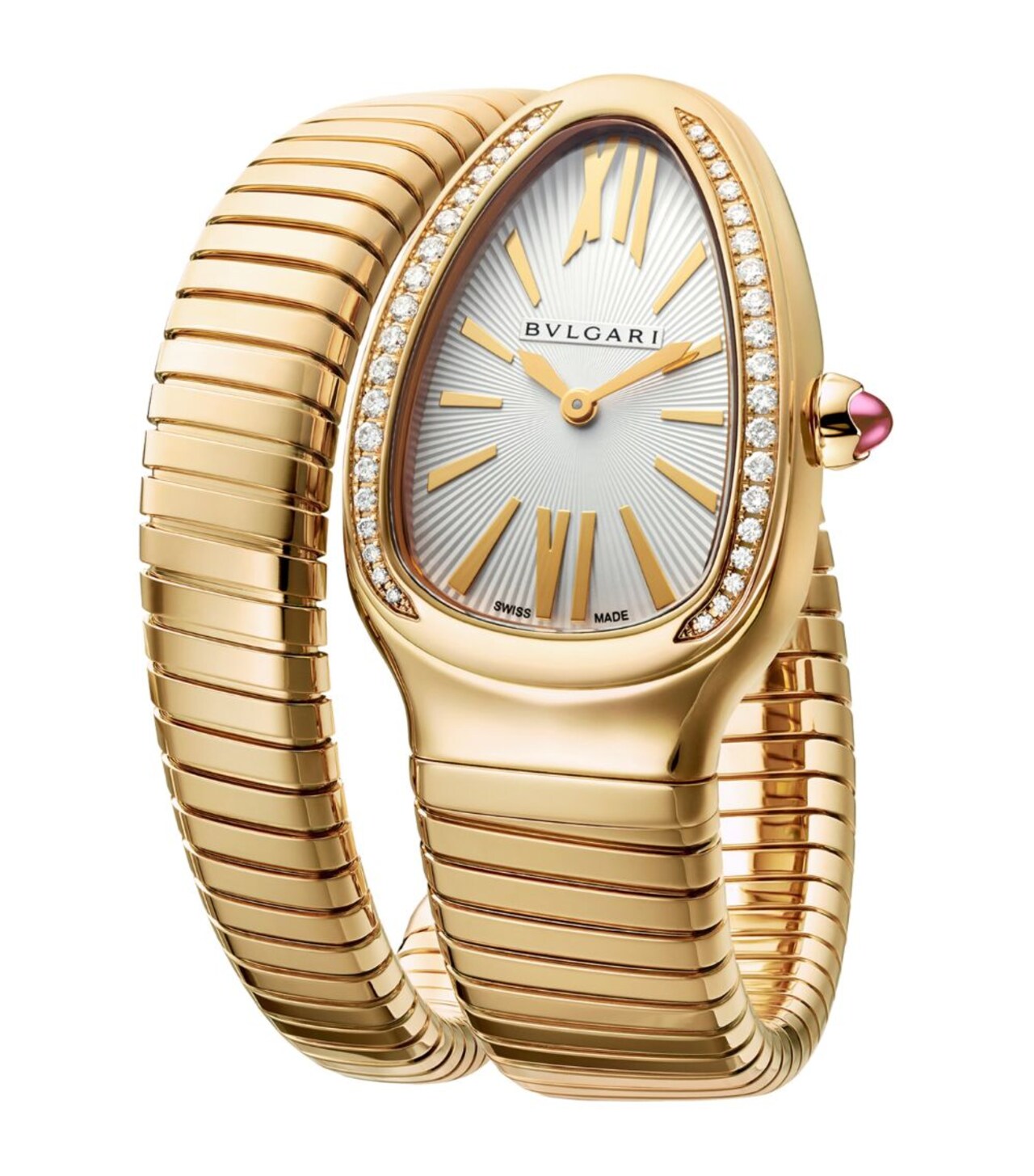 Yellow Gold and Diamond Serpenti Tubogas Watch 35mm in gold