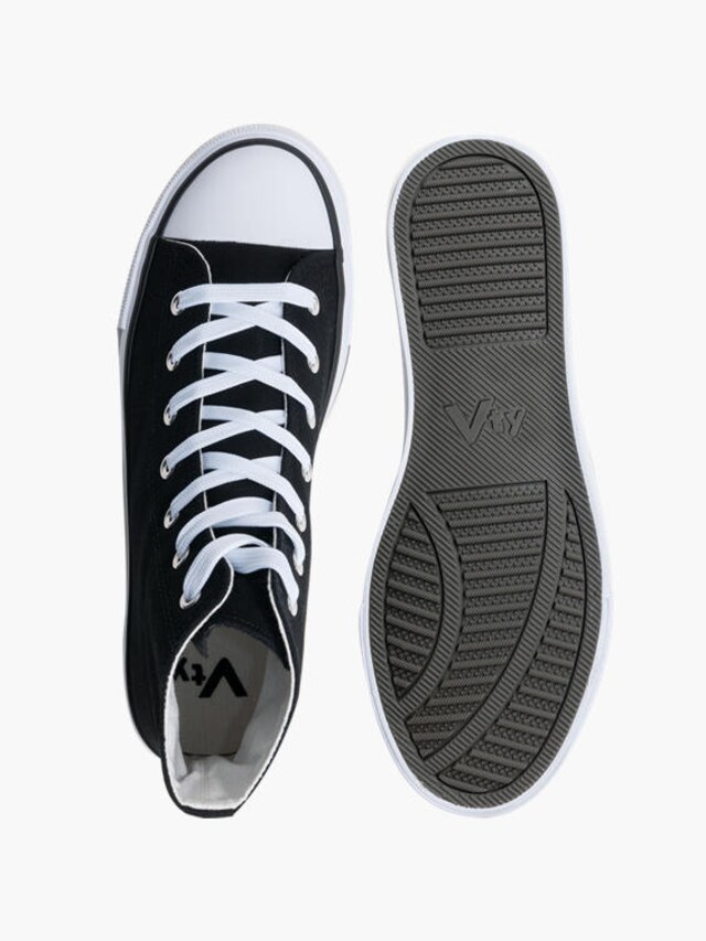 About You, LADIES VTY BLACK HIGH TOP LACE-UP CANVAS SHOES, black, Image 3 of 3