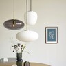 Glas Hanging lamp in silver