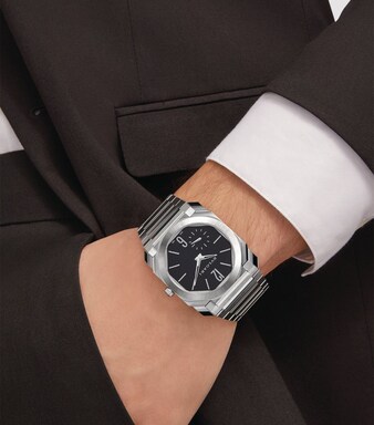 Stainless Steel Octo Finissimo Automatic Watch 40mm in black