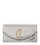 Loubi54 Metallic Leather Clutch Bag in silver