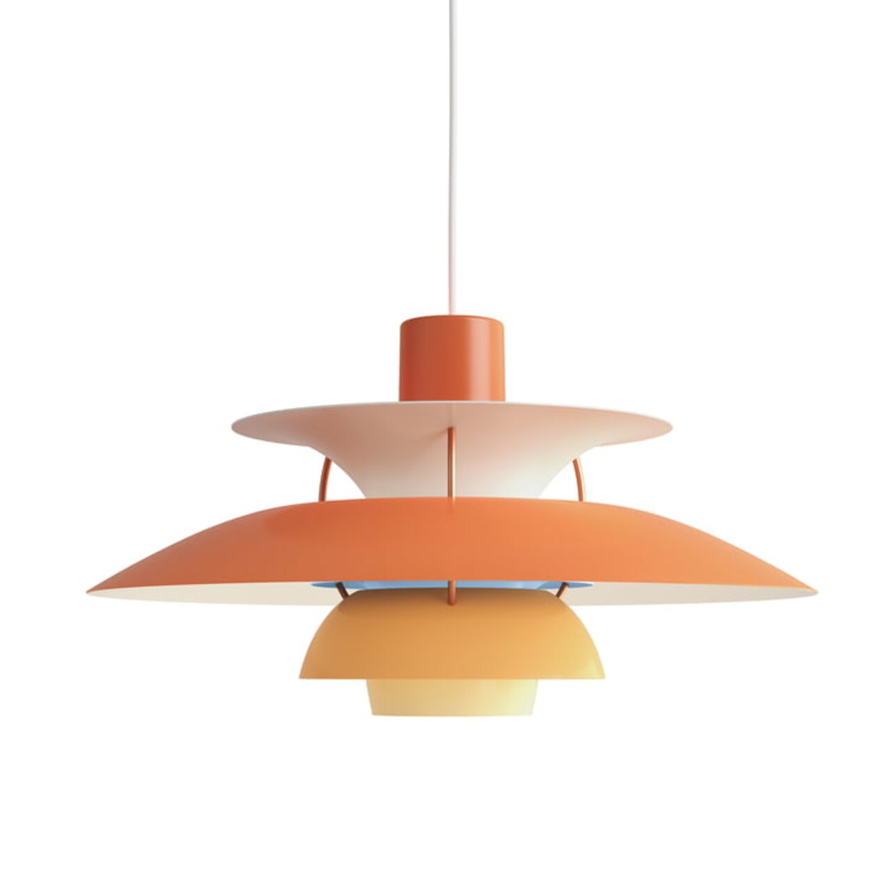 PH 5 Hanging lamp in orange, grey, red & green