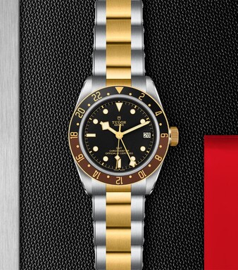 Black Bay GMT Stainless Steel and Yellow Gold Watch 41mm in black