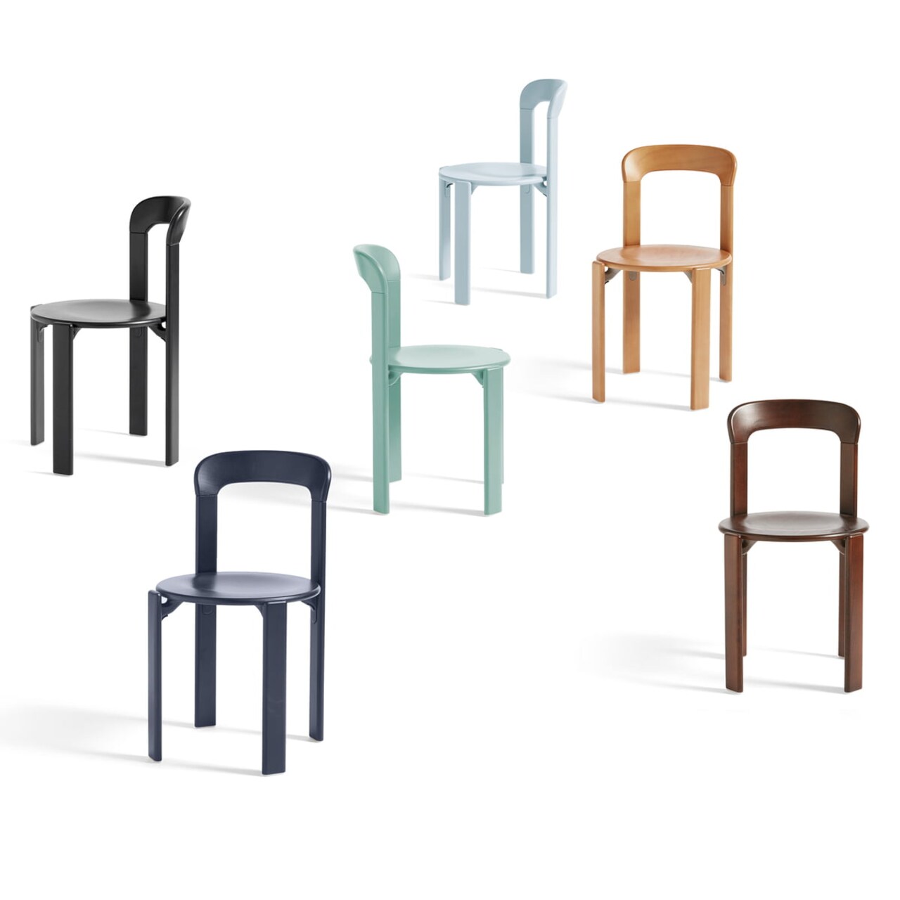 Rey Chair in red, blue, black & beech