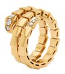 Yellow Gold and Diamond Serpenti Viper Ring in yellow gold