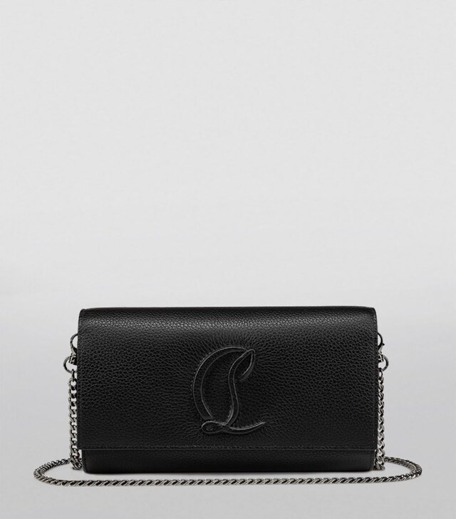 By My Side Leather Chain Wallet in black