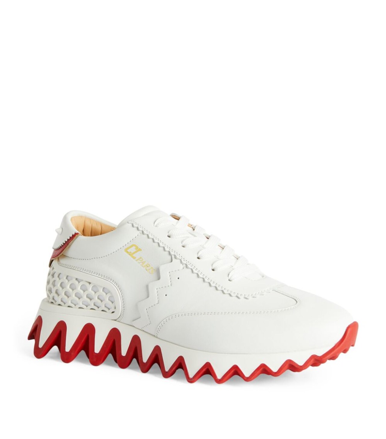 Loubishark Calfskin Sneakers in white