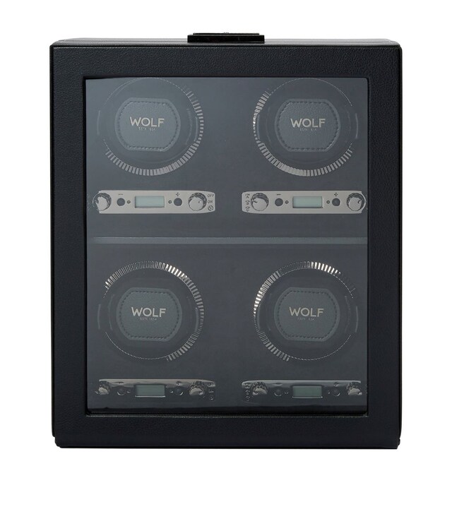 British Racing 4-Piece Watch Winder in black