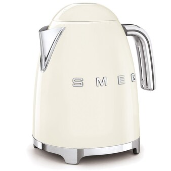 Retro Kettle in cream, pastel blue, red, black & white