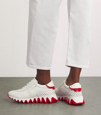 Loubishark Calfskin Sneakers in white