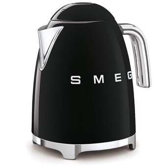 Retro Kettle in black, cream, pastel blue, red & white