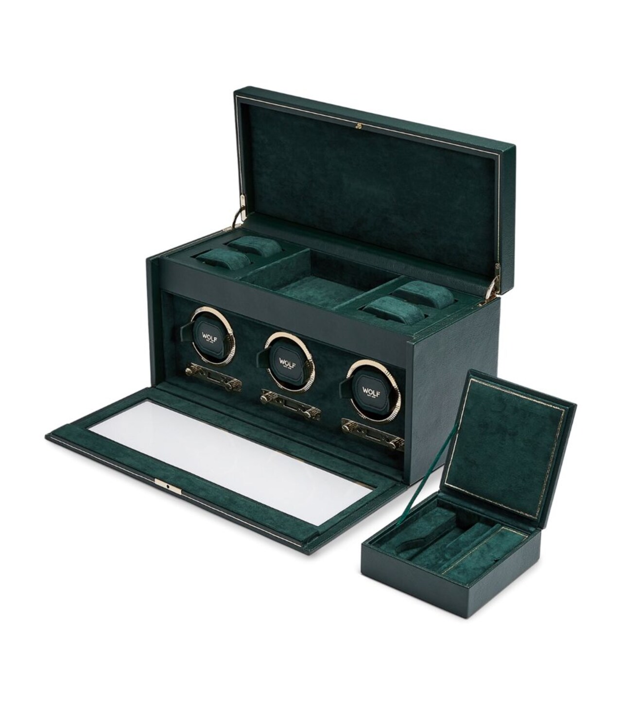 Vegan Leather Triple Watch Winder in green